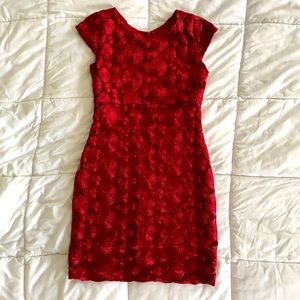 One of a kind handmade maroon party dress.